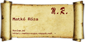 Matkó Róza névjegykártya